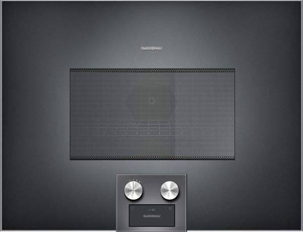 Gaggenau BM455100 - Serie 400, Mikrowellen-Backofen, Türanschlag: links, Gaggenau Anthrazit, 60 x 45 cm, 5 Jahre Garantie!